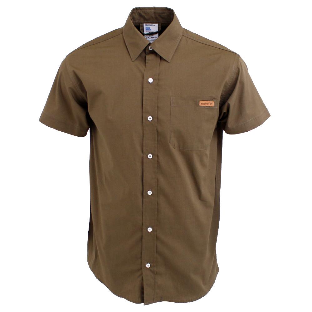 Salomon Israel OXFORD SS SHIRT M - Mens Shirts - Olive (VTIR-94578)